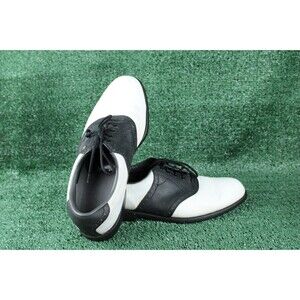 Vintage FootJoy SoftJoys 53892 White Black Golf Shoes Mens 11 Spikeless Summer